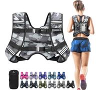 BAGAIL Weighted Vest for Strength Training, Bust Size Adjustable, Convenient Pocket, Iron Sand Weighted Vests, Ideal for Gym Workouts, Yoga Training and Aerobic Exercises, 6.8kg/15lb, Camouflage