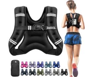 BAGAIL Weighted Vest for Strength Training, Bust Size Adjustable, Convenient Pocket, Iron Sand Weighted Vests, Ideal for Gym Workouts, Yoga Training and Aerobic Exercises, 2.3kg/5lb, Black