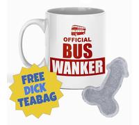 Bagamug Bus Wanker Official Bus Wanker Mug with Free Novelty Funny Dick Shaped Teabag, Unique Gift for Any Coach Passenger Shuttle, Bus Station, Bus Driver Cup