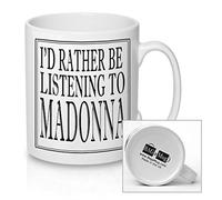 Bagamug I'd Rather be Listening to Madonna Black and White Ceramic Tea Coffee Mug New Unique Easy Gift for All Occasions for Family and Friends