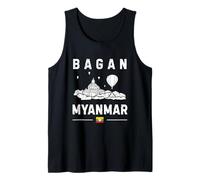 Bagan Myanmar Flag Pagoda Temple Mandalay Hot-Air Balloon Tank Top