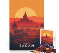 Bagan Sunset Myanmar Puzzles for Teenagers 1000 Piece Sharp Memory Leisure Pleasure Neat Edges Winter Gift (50x75cm)