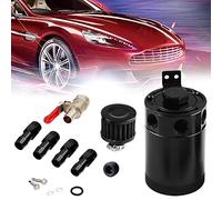 BAGARAATAN Universal 150ml Baffled Engine Oil Catch Can Reservoir Tank 3 Port with Drain Valve Breather Filter