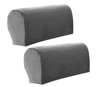 BAGASI Couch Arm Covers, Sofa Armrest Protectors Anti-Slip Couch Arm Rest Cover Stretch Fabric Armchair for Chair Sofa Couches Recliner, Set of 2,Dark Gray
