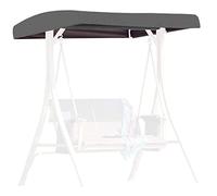 BAGASI Garden Swing Seat Canopy Replacement, Swing Canopy Cover 3 Seater, Waterproof Swing Chair Top Cover Roof Sun Shade Sun Lounger for Outdoor, UV Resistent,Grey,191 * 120 * 18/23cm