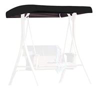 BAGASI Garden Swing Seat Canopy Replacement, Swing Canopy Cover 3 Seater, Waterproof Swing Chair Top Cover Roof Sun Shade Sun Lounger for Outdoor, UV Resistent,Black,191 * 120 * 18/23cm