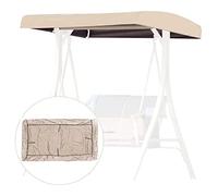 BAGASI Replacement Canopy for Swing Seat 3 Seater Garden Hammock Cover, 210D Oxford Cloth Patio Swing Top Cover with 4 Reinforced Corner Pockets - UV Protection,Beige,191x120x18/23cm