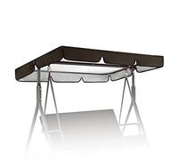 BAGASI Replacement Canopy for Swing Seat, Swing Chair Canopy Replacement, 2 & 3 Seater Hammock Cover with 4 Reinforced Corner Pockets, Waterproof Sun Shade,Black,142 * 120 * 18cm