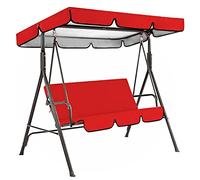 BAGASI Swing Canopy Cover Replacement Swing Chair Cover Set, Waterproof 210D Oxford Cloth 2/3-Seater Awning Canopy Cover for Porch Patio Garden,Red,164x114x15cm