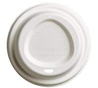 Bagasse Compostable Hot Drink Sip Thru Lids to Fit 90mm Cups - Case of 1000