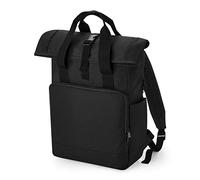 BagBase BG118L Recycled Twin Handle Roll-Top Laptop Backpack - Black