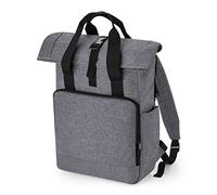 BagBase BG118L Recycled Twin Handle Roll-Top Laptop Backpack - Grey Marl