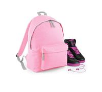 Bagbase BG125J Kids Childrens Junior Fashion Backpack - Classic Pink/ Light Grey - O/S