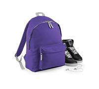 Bagbase BG125J Kids Childrens Junior Fashion Backpack - Purple/Light Grey - O/S