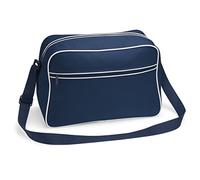 BagBase BG14 Retro Shoulder Bag in French Navy/White - Stylish & Functional Accessory