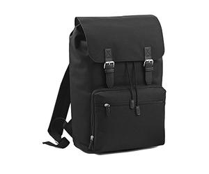 BagBase BG613BKBK Vintage Laptop Backpack Black/Black Bg613 - Black/Black, M