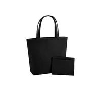 BagBase BG721 Felt Shopper - Stylish Tote for Beach, College & Work - Durable Polyester Felt Handbag - Black