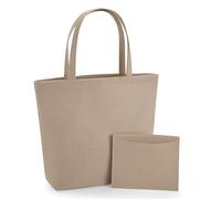 BagBase BG721 Felt Shopper - Stylish Tote for Beach, College & Work - Durable Polyester Felt Handbag - Sand