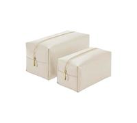 BagBase BG749 Boutique Toiletry/Accessory Case - Premium Leather-Look PU - Travel Essentials & Makeup Bag - Large - Oyster