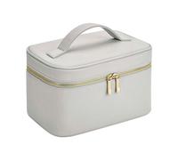 BagBase BG763 Boutique Vanity Case - Elegant Leather-Look PU - Perfect for Makeup & Travel Needs - Gifts for Women - Soft Grey