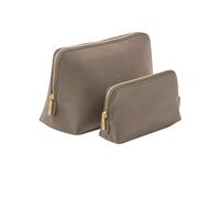 Bagbase Boutique Leather-Look PU Toiletry Bag in Taupe | Size: Medium Bagbase Taupe M