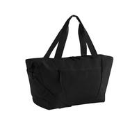 Bagbase Circuit Gym Bag - Black, Recycled Polyester Sports Duffel Bag with PU Coated Base, Stretch Mesh Pockets, Zippered Front & Internal Pockets, Two-Way Zip Opening, Adjustable Strap