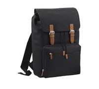 Bagbase Men's Heritage Laptop Backpack Bag (Up To 17inch Laptop) in True Black Bagbase True Black One Size