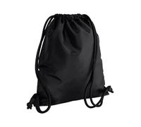 (One Size, Black/Black) Bagbase Icon Drawstring Bag/Gymsac (Pack of 2)