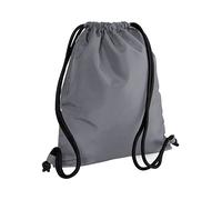 (One Size, Graphite Grey/Black) Bagbase Icon Drawstring Bag/Gymsac (Pack of 2)