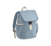 BagBase Kids Adventure Backpack - Dusty Blue, Recycled Polyester, Contrast Styling, Elasticated Side Pockets, Fold-Over Flap with Buckle & Drawstring Closure, Adjustable Straps, Made for Decoration