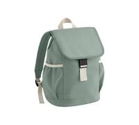 BagBase Kids Adventure Backpack - Dusty Green, Recycled Polyester, Contrast Styling, Elasticated Side Pockets, Fold-Over Flap with Buckle & Drawstring Closure, Adjustable Straps, Made for Decoration