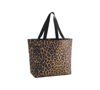 BagBase Leopard Print Carryall Tote Bag - GRS Certified Recycled Polyester, Internal Zippered Pocket, Hidden Zip Lining Access Made for Personalisation, Press-Stud Grab Handle, Hand or Shoulder Carry