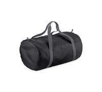 Bagbase Men's Barrel Packaway Duffle Bag in Jet Black Bagbase Jet Black One Size