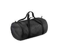 Bagbase Men's Barrel Packaway Duffle Bag in True Black Bagbase True Black One Size