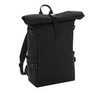 Bagbase Men's Block Roll-Top Backpack in Black Bagbase Black