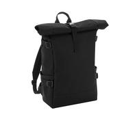 Bagbase Men's Block Roll Top Backpack in Black Bagbase Black