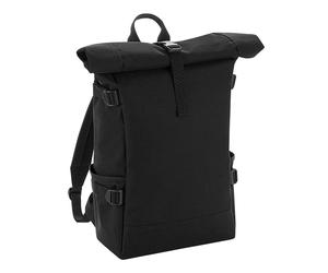 Bagbase Men's Block Roll-Top Backpack in Black Bagbase Black