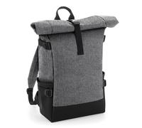Bagbase Men's Block Roll-Top Backpack in Light Grey Bagbase Light Grey