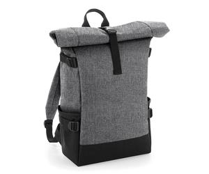 Bagbase Men's Block Roll-Top Backpack in Light Grey Bagbase Light Grey