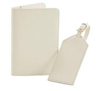 Bagbase Men's Boutique Passport Holder & Luggage Tag Set in Natural Bagbase Natural One Size