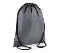 Bagbase Men's Budget Water Resistant Sports Gymsac Drawstring Bag (11L) Pack of 2 in Mid Grey Bagbase Mid Grey