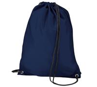 Bagbase Men's Budget Water Resistant Sports Gymsac Drawstring Bag (11L) Pack of 2 in Navy Bagbase Navy