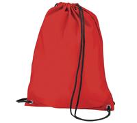 Bagbase Men's Budget Water Resistant Sports Gymsac Drawstring Bag (11L) Pack of 2 in Red Bagbase Red