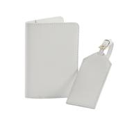 Bagbase Men's Faux Leather Boutique Travel Set in Light Grey Bagbase Light Grey One Size