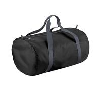 Bagbase Men's Packaway Barrel Bag Duffle Water Resistant Travel Bag (32 Litres) in Black Bagbase Black One Size
