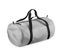 Bagbase Men's Packaway Barrel Bag Duffle Water Resistant Travel Bag (32 Litres) in Silver Bagbase Silver One Size