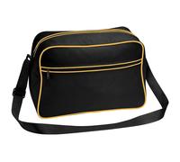 Bagbase Men's Retro Adjustable Shoulder Bag (18 Litres) Pack of 2 in Black Bagbase Black