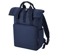 Bagbase Men's Roll Top Twin Handle Backpack in Mid Navy Bagbase Mid Navy