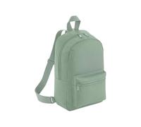 BagBase Mini Essential Fashion Backpack - Dusty Green, Durable 600D Polyester Small Backpack with Zippered Front Pocket, Padded Back Panel, Adjustable Straps & Grab Handle, Made for Personalisation