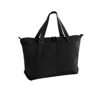 BagBase Minimal Lifestyle Tote - Black Everyday Tote Bag Ripstop with Crinkled Finish, Magnetic Front Pockets, Two-Way Zippered Access, Internal Pocket & Adjustable Straps, Made for Decoration